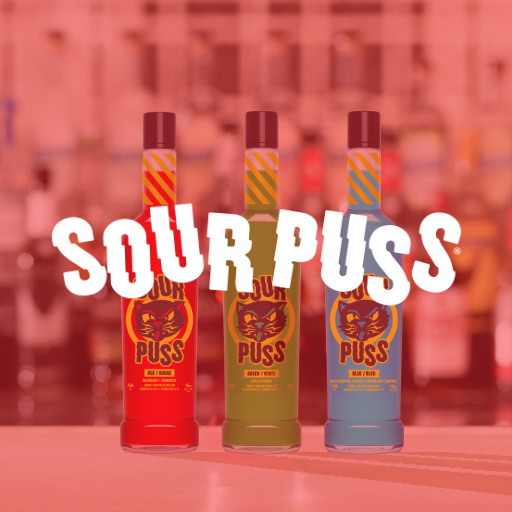 Sour Puss logo on a red background