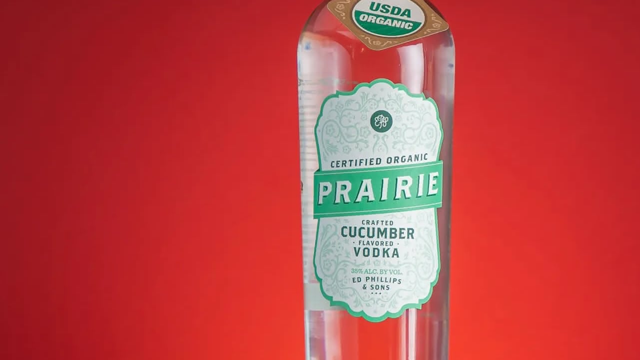 bottle on red background